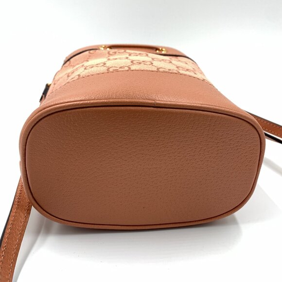 Authentic Gucci Ophidia GG Mini Bucket Bag Pink Canvas Crossbody - Brand New - Picture 6 of 16